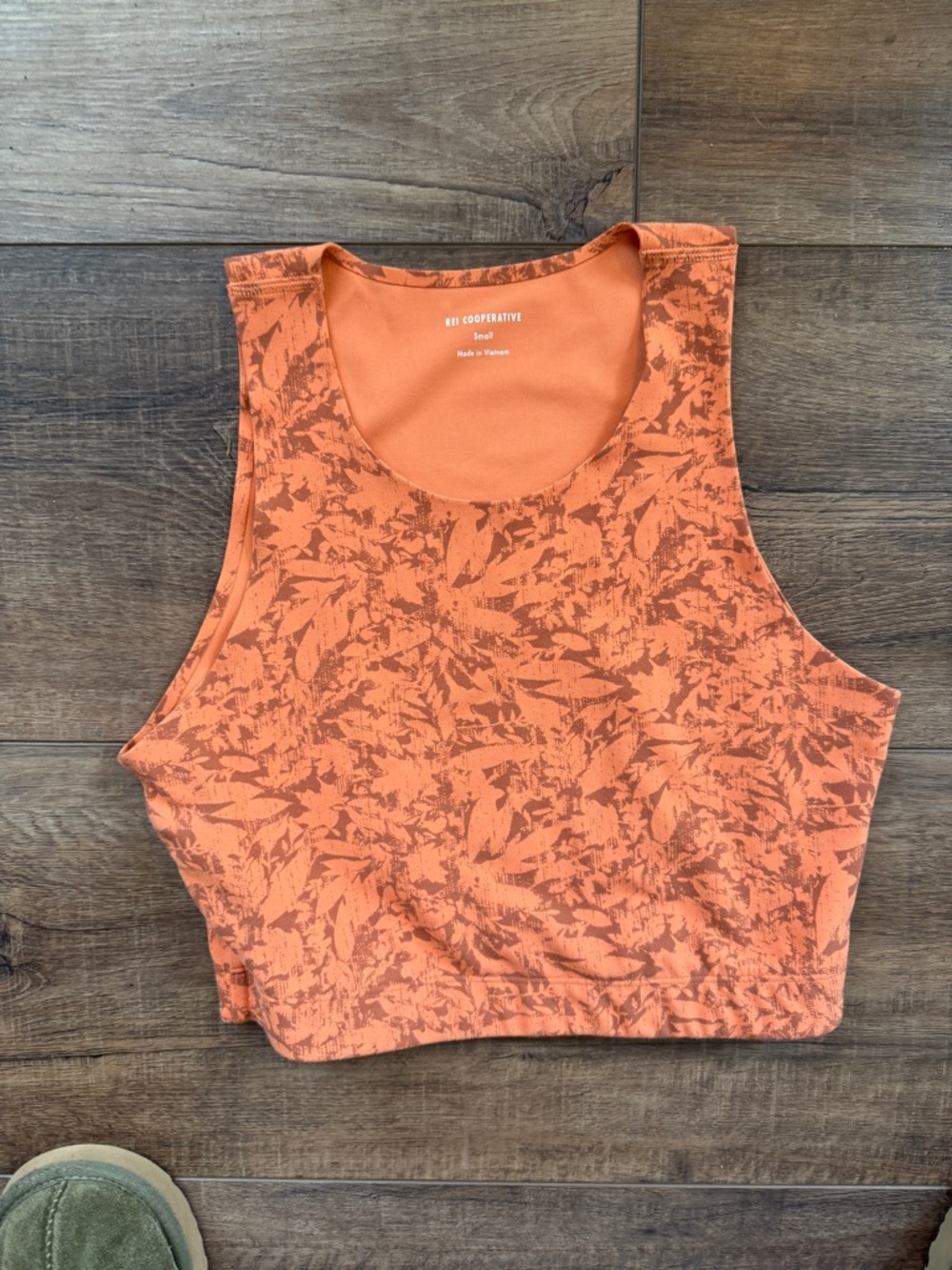 REI Orange Patterned Crop Top